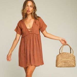 Rue Stiic Brandy Mini Dress Burnt Orange